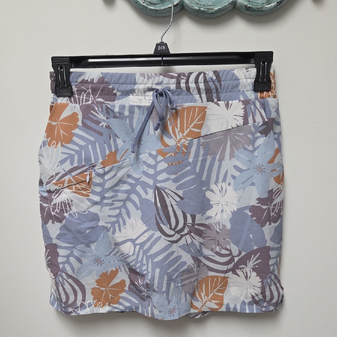 Indyeva Floral Print Skirt In Blue With Built In Shorts